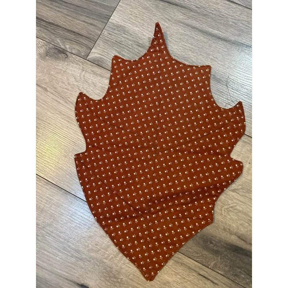 Quilt Leaves 7 Fabric Cutouts Set 6 Placemats In Assorted Autumn Colors With Var